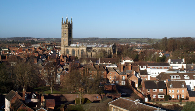 St. Mary's Church seen from Warwick Castle