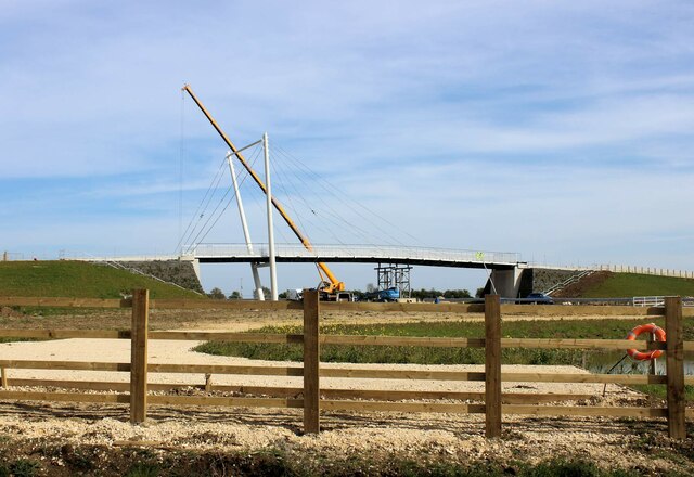 Bridleway bridge under construction, Northstowe (2)