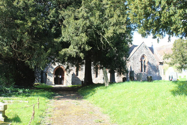 Path to St Ffraed's Church - southern aspect