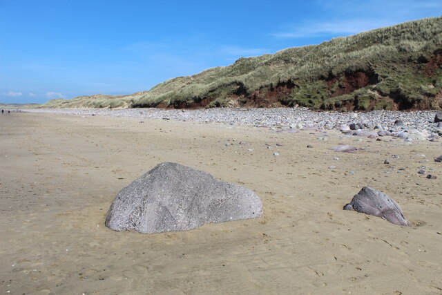 Isolated rocks on Rhossili Bay Beach