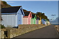 Colourful beach huts