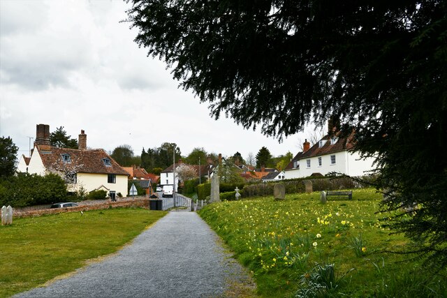 Coddenham, St. Mary's Church: Path through the churchyard