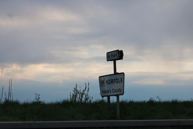 Entering Norfolk on the A10