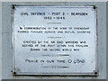 Plaque on the pavilion, King George V Park