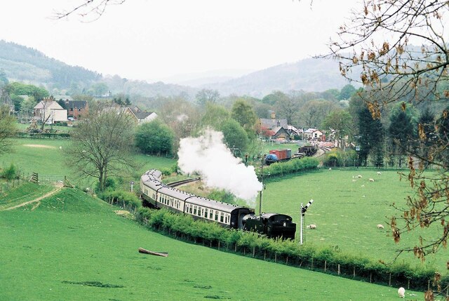 Distant view of Glyndyfrdwy Station, Llangollen Railway