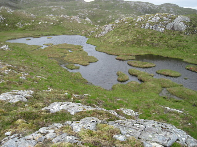 Lochan on the ridge towards Glas Bheinn