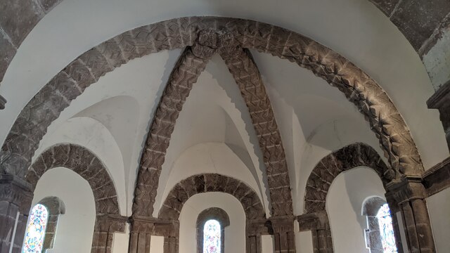 Ribbed vault inside St. Mary and St. David's church (Apse | Kilpeck)