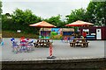 S5110 : Picnic tables on platform at Kilmeadan Station, Co. Waterford by P L Chadwick