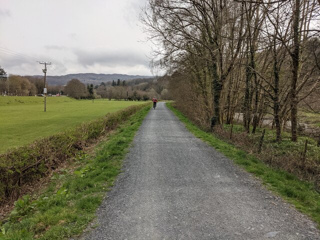 Cycle track next to the Afon Wnion