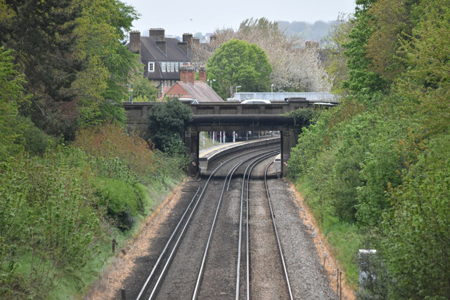 View through bridge to Beckenham Hill station