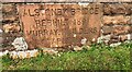 Bridge name stone in the parapet of Alstonby Bridge