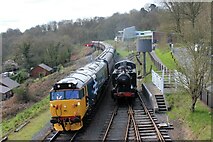 SO7483 : 'Defiance' arrives at Highley, Severn Valley Railway by Martin Tester