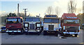 SO6818 : Leftover lorries in Longhope by Jonathan Billinger