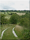 SJ9453 : Farm track near Hazelhurst Top Lock in Staffordshire by Roger  D Kidd