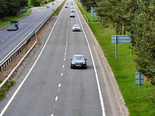 Southbound Carriageway of the A1 near Seaton Burn