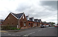 Red sandstone houses on Buccleuch Road, Sanquhar 