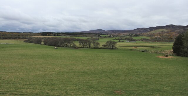 Fields flanking Lochvie Burn