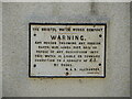 Water works warning sign