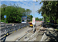 TL4856 : Cherry Hinton: roadworks at the crossroads by John Sutton