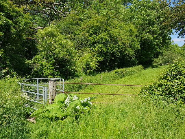 Gate to footpath near Hanley Castle