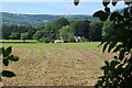 Arable field by road and River Usk