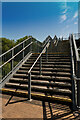 SS5331 : Steps leading up to a cycle/footbridge linking business parks at Roundswell by Roger A Smith
