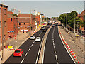 The A63 East of the new Hull Marina Footbridge