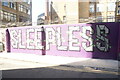 View of "Sleepless" street art on Jerome Street