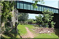 Path under railway bridge, River Usk