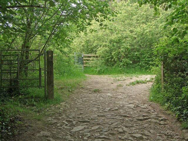 Gateway on public footpath by the south east corner of Broadlands, Bridgend