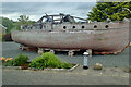 Boat outside Sweet Bites on the A25 near Rathfriland