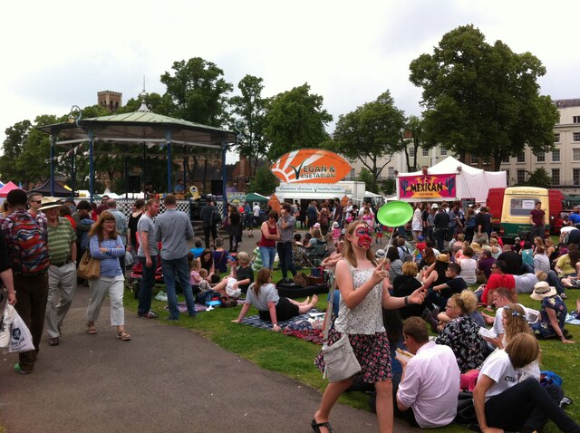 Crowds at the Leamington Peace Festival, June 2014