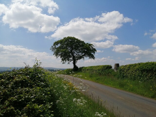 Minor road and trig point