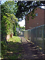 A path between industrial buildings, Blackpole, Worcester