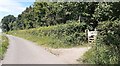 Junction of minor road and footpath NW of Tarraby