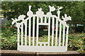 View of a frame and vegetable artwork in King Square Gardens