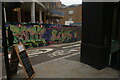 View of street art on a wall on Rivington Street #6