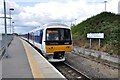 Train departing from Aylesbury Parkway Station