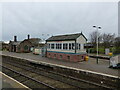 Helsby Junction signal box seen from footbridge, Helsby station