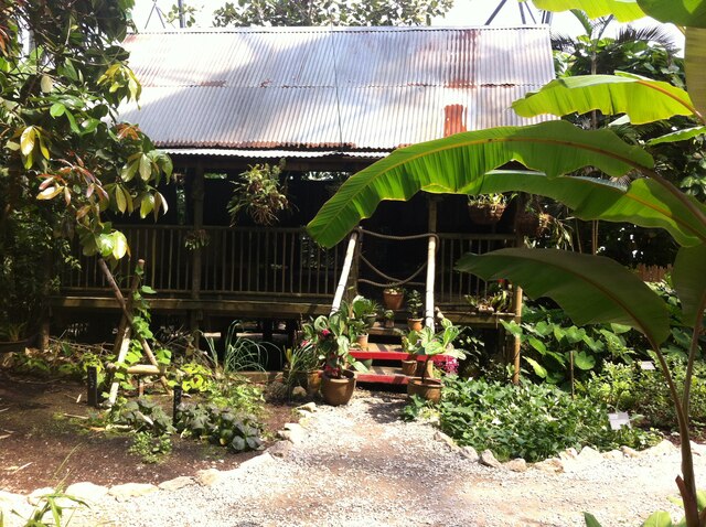 Malaysian house in the Rainforest Biome, the Eden Project