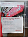 TQ1486 : Santander Bank closure notice in South Harrow by David Hillas