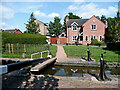 Canal and housing in Penkridge, Staffordshire