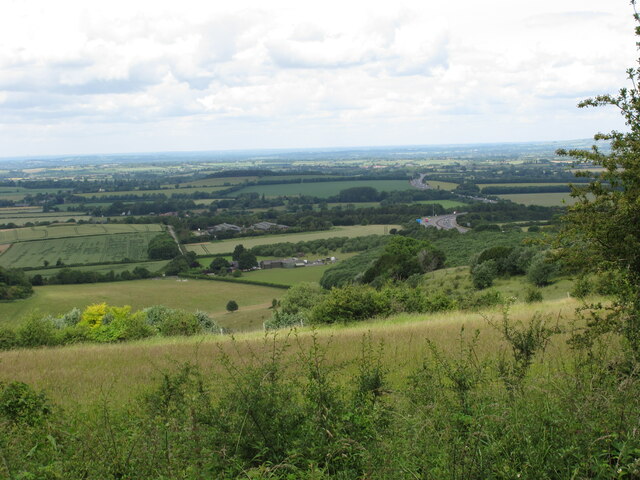 View from Chilterns scarp to Aylesbury Plain