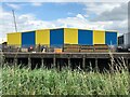 TF4510 : Blue and yellow warehouse in the port of Wisbech by Richard Humphrey