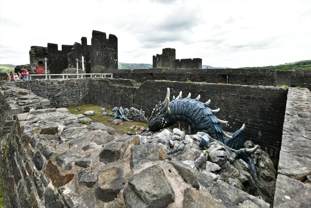 Caerphilly Castle: The 'Dragon' Pit © Michael Garlick cc-by-sa/2.0 ...