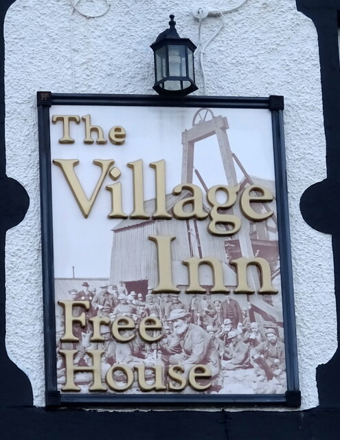 Sign for the Village Inn, Newton