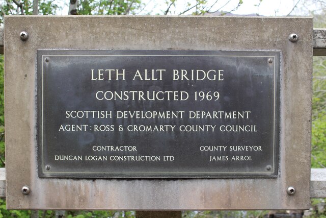 A87 Leth Allt Bridge plaque