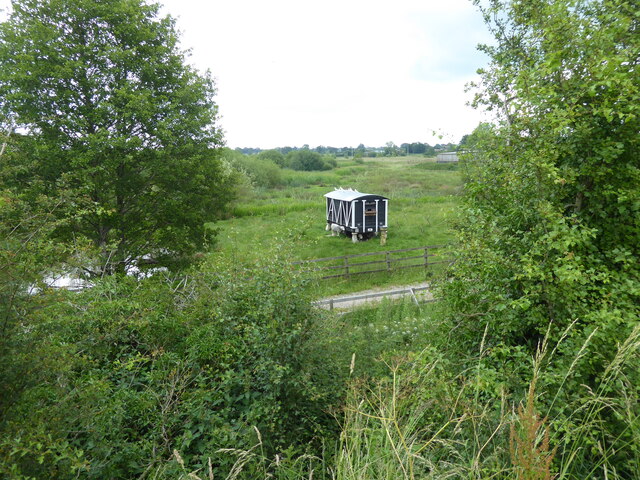 Old railway wagon dovecote beside the canal at Roving Bridge House