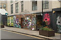 View of street art on the front of 92 Redchurch Street