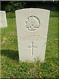 TQ4577 : War grave to Private Keelan in Woolwich Old Cemetery by Marathon